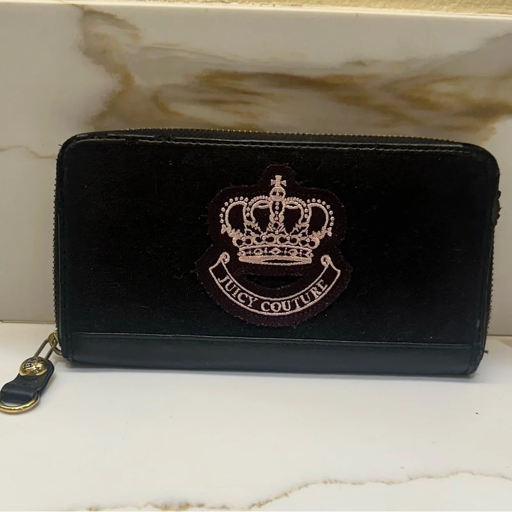 Juicy Couture Scottie Y2K vintage velour zip wallet - Picture 2 of 15